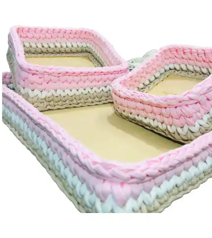 Organizador de pañales Trapillo Rosado y Beige