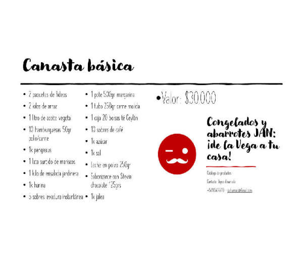 Canasta básica - abarrotes y congelados JAN