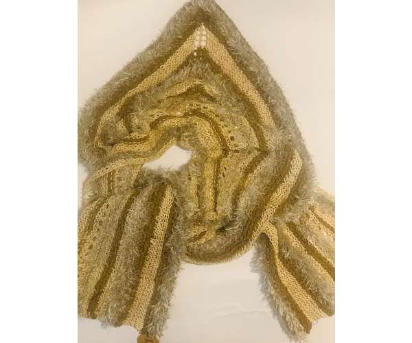 bufanda tejida, hilo, terciopelo, seda (A044)