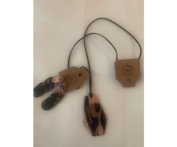 CONJUNTO COLLAR Y AROS ARCILLA POLIMERICA (a341)