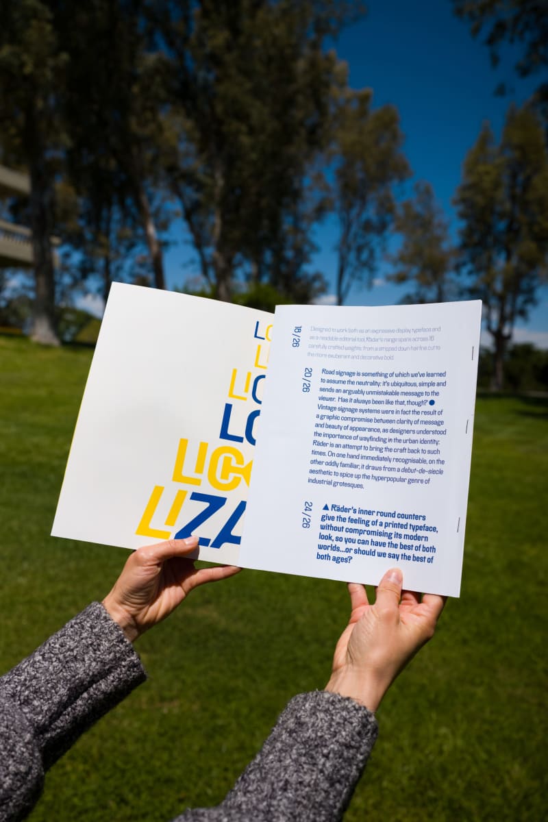 Research, Writing, Showing Off: Contemporary Type Specimen Booklet