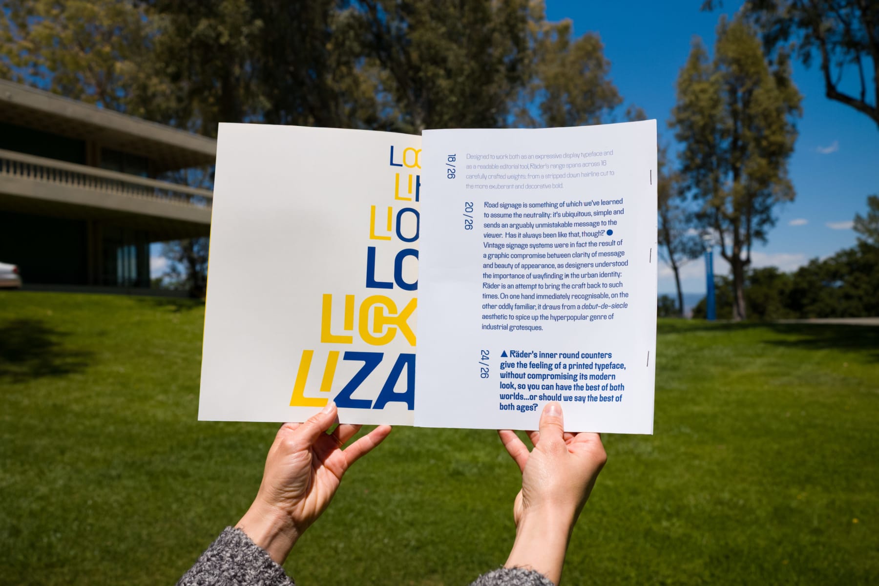 Research, Writing, Showing Off: Contemporary Type Specimen Booklet