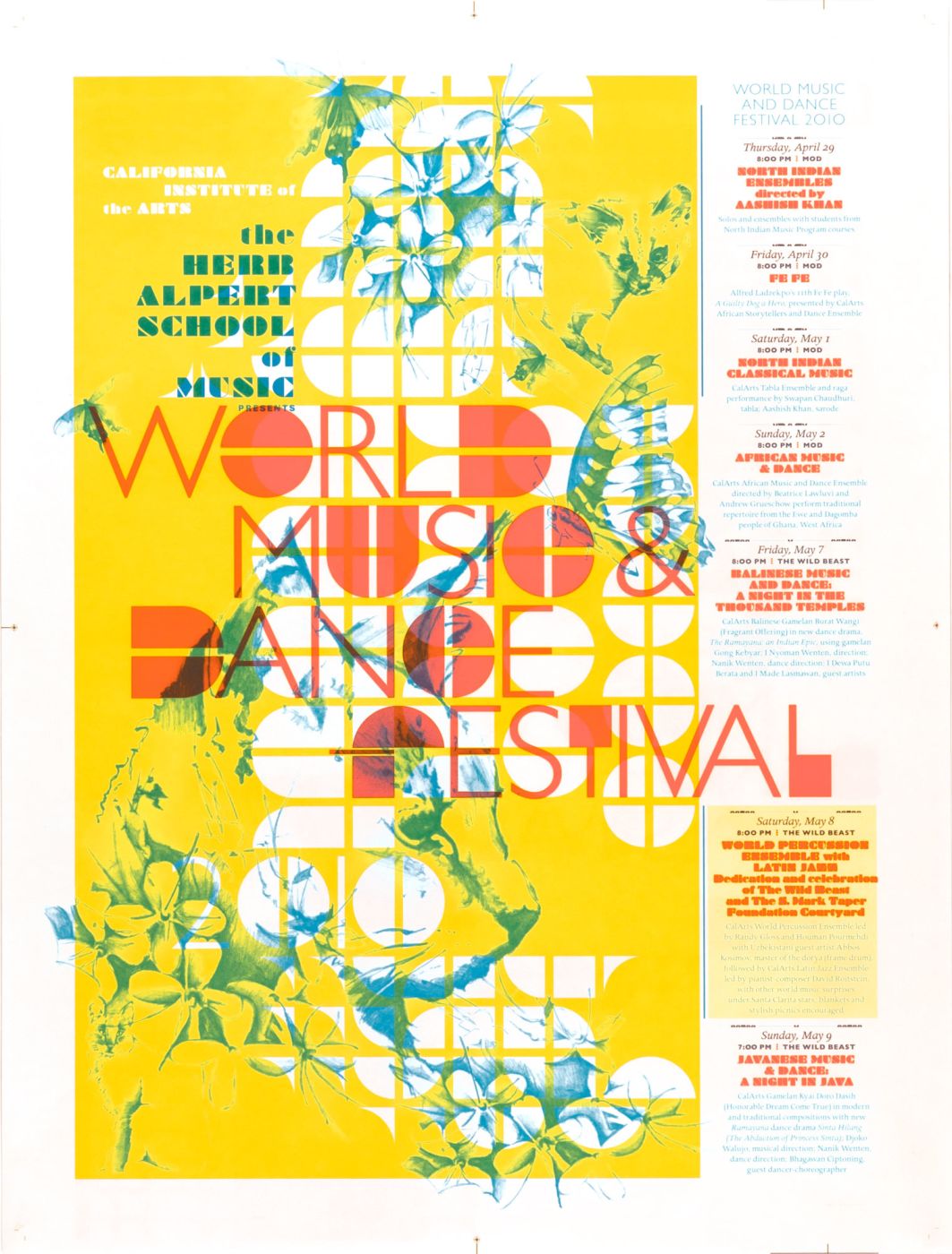 World Music & Dance Festival poster by Peter Kaplan | CalArts Poster Archive