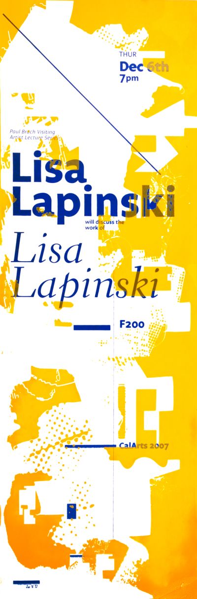 CalArts poster: Lisa Lapinski by Joseph Prichard Teira Johnson 