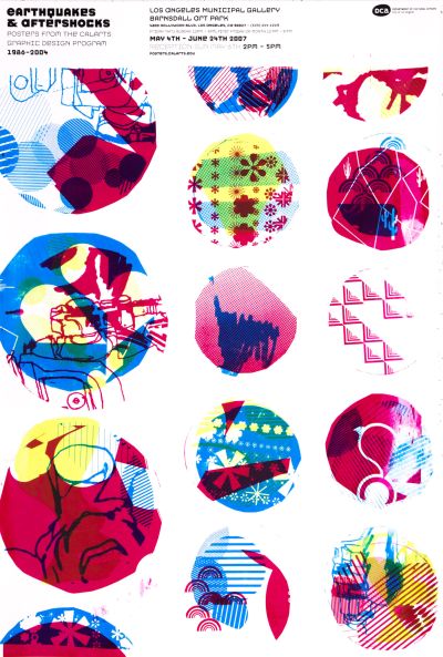 CalArts poster: Earthquakes & Aftershocks by Julie Mattei MacGregor Harp 