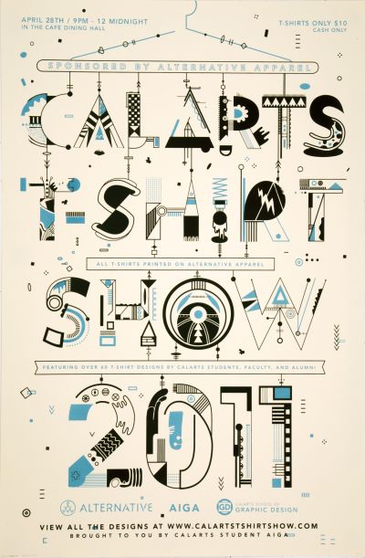 CalArts poster: 2011 CalArts T-Shirt Show by Bijan Berahimi Zachary Roberson 