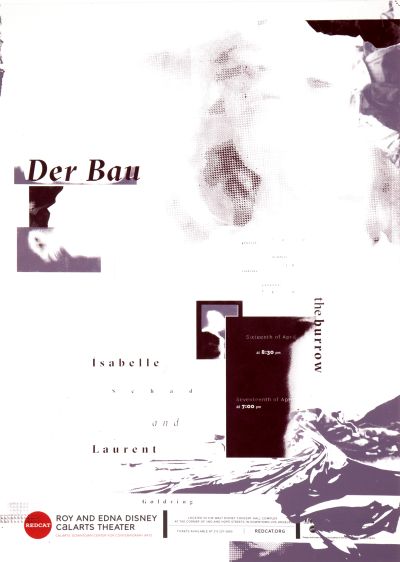 CalArts poster: REDCAT: Der Bau by Mina Shoaib Ran Park Soo Jin Lee 
