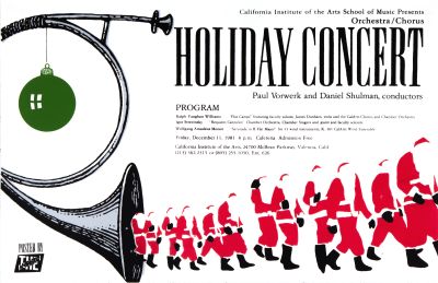 CalArts poster: Orchestra/Chorus Holiday Concert by Michael Brewer Steve Burr 