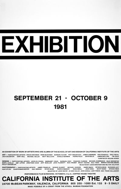CalArts poster: Exhibition by 