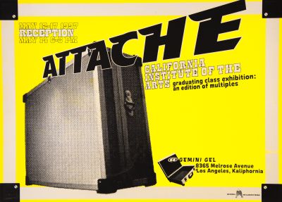 CalArts poster: Attache: Graduating Class Exhibition by Ana Llorente Lee Schulz 