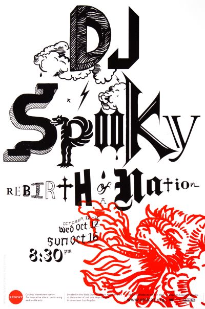 CalArts poster: REDCAT: DJ Spooky, Rebirth of Nation by Jason Mendez 