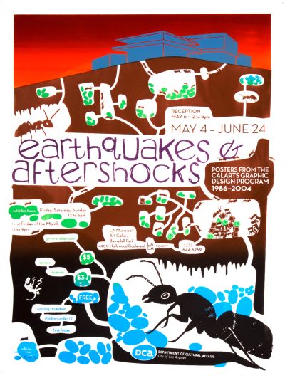 CalArts poster: Earthquakes & Aftershocks by Bruce Sachs 