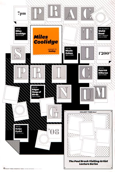 CalArts poster: 2008 Spring Practicum: Miles Coolidge (2/2) by Eileen Levinson Silas Munro 