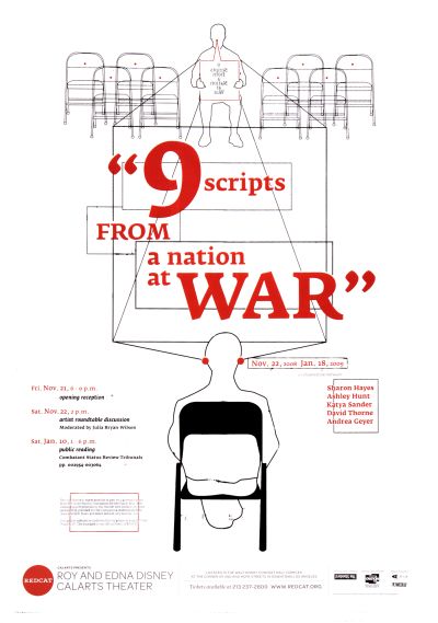 CalArts poster: REDCAT: “9 Scripts From A Nation At War” by Manuel Garcia 