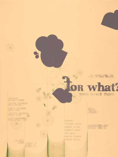 CalArts poster: “For What?”, MFA Thesis Concert by 