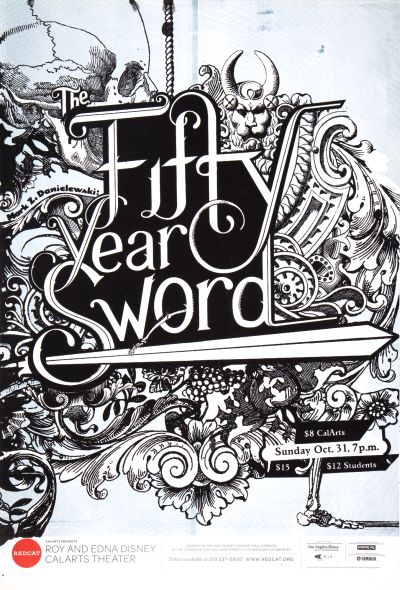 CalArts poster: REDCAT: “Mark Z. Danielewaki: Fifty Year Sword” by Karen To 