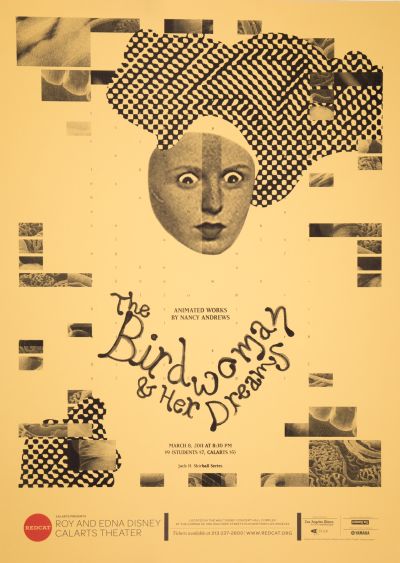 CalArts poster: REDCAT: Animated Works by Nancy Andrews by Danae Moore 