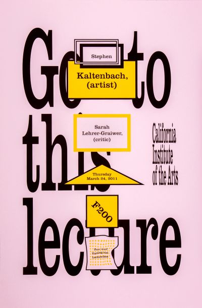 CalArts poster: Stephen Kaltenbach & Sarah Lehrer-Graiwer by Tom Kracauer 