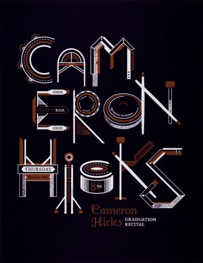 CalArts poster: Cameron Hicks Graduation Recital by Christopher Burnett 