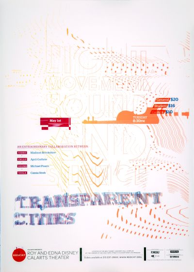 CalArts poster: REDCAT: Transparent Cities by Edvin Lynch Pierre Nguyen 
