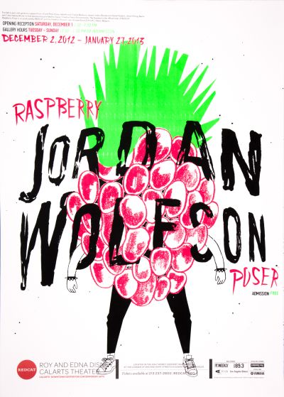 CalArts poster: REDCAT: Raspberry Poser by Christina Rodriguez Nathalie Sehee Kim 