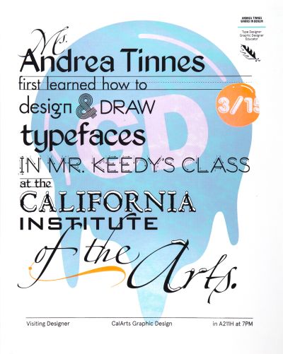 CalArts poster: Andrea Tinnes by Tom Kracauer 