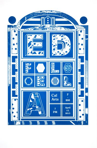 CalArts poster: Ed Fella Farewell Lecture: Ed Fella by Julie Moon 