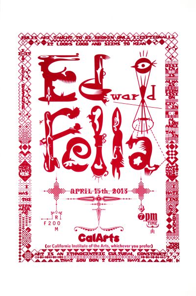 CalArts poster: Ed Fella Farewell Lecture: Edward Fella by Jeff Keedy 