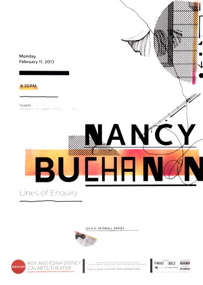 CalArts poster: REDCAT: Nancy Buchanan, “Lines of Enquiry” by Jenée Jernigan 