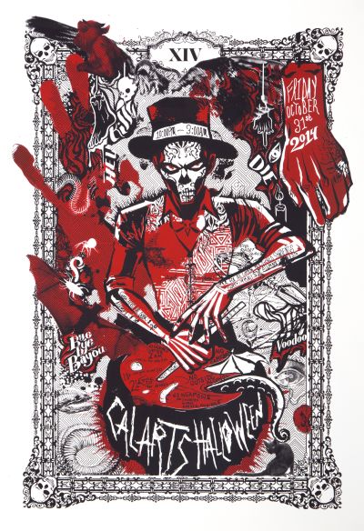 CalArts poster: 2014 CalArts Halloween: Bye, Bye Bayou by Christine Georgiades Mallory Strong 