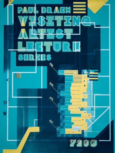 CalArts poster: 2015 Paul Brach Visiting Artist Lecture Series by Brian Thompsen JJ Adkisson 