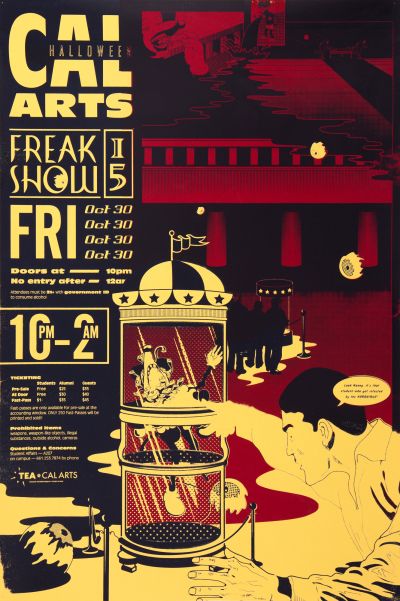 CalArts poster: 2015 CalArts Halloween: Freak Show by Miyu Shirotsuka Nick Humbel 