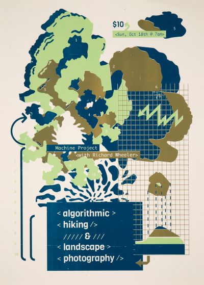 CalArts poster: Algorithmic Hiking & Landscape Photography by Karen Hong Sohee Kim 