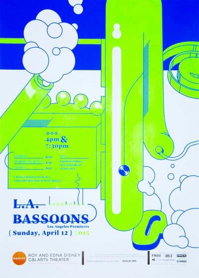 CalArts poster: REDCAT: L.A. Bassoons by Jack Mulholland Karen Hong 