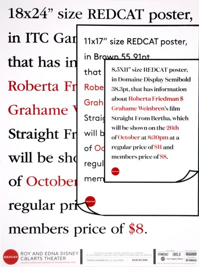 CalArts poster: REDCAT: Roberta Friedman & Grahame Weinbren by Sohee Kim 