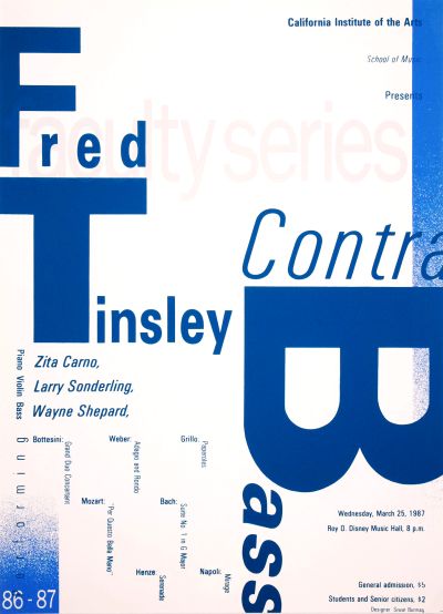 CalArts poster: ’86 – ’87 Faculty Series: Fred Tinsley by Siwat Bunnag 