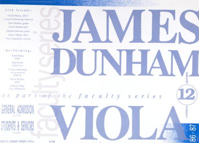 CalArts poster: ’86 – ’87 Faculty Series: James Dunham by 