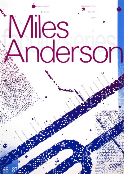 CalArts poster: ’86 – ’87 Faculty Series: Miles Anderson by Laura Birr-Alders 