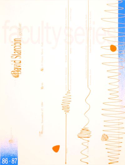CalArts poster: ’86 – ’87 Faculty Series: David Starobin by Laura Birr-Alders 