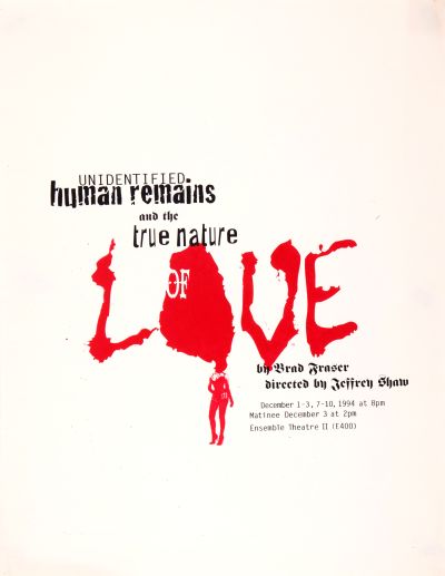 CalArts poster: Unidentified Human Remains And The True Nature Of Love by Amanda Washburn 