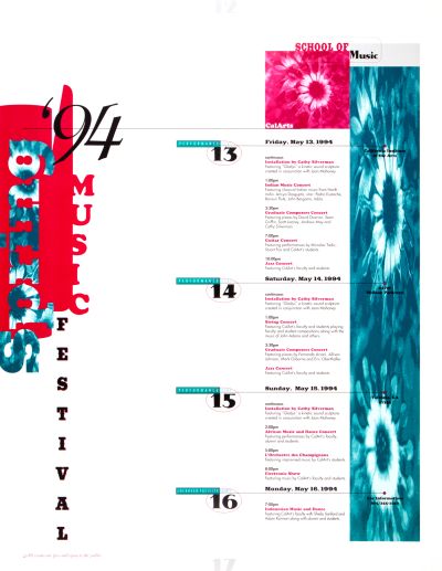 CalArts poster: ’94 Spring Music Festival by 