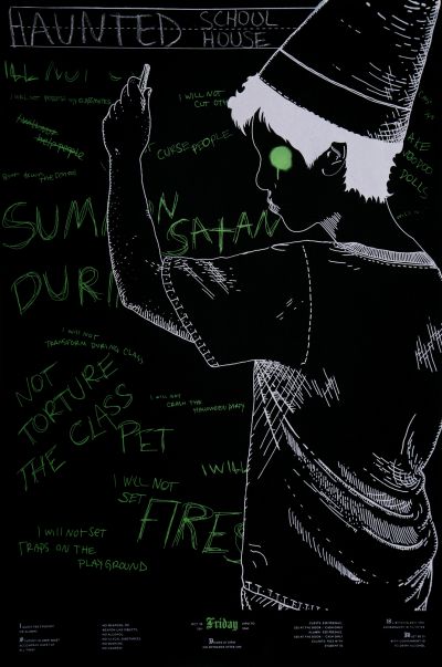 CalArts poster: 2011 CalArts Halloween: Haunted School House by Jazmyn Faulkner 