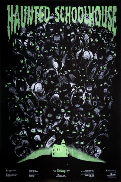 CalArts poster: 2011 CalArts Halloween: Haunted Schoolhouse by Becky Song 