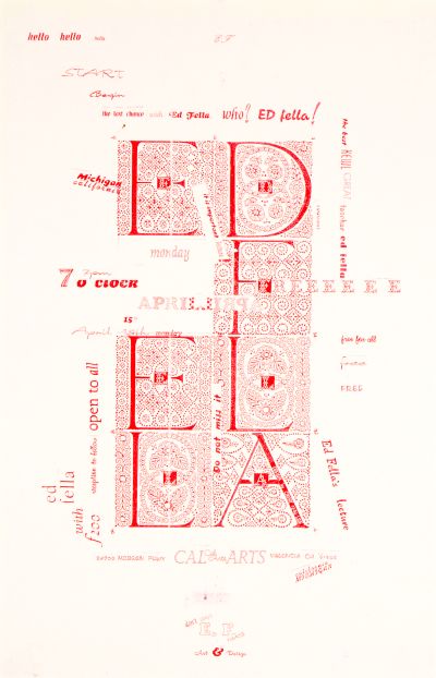 CalArts poster: Ed Fella Farewell Lecture: Ed Fella by Cathy Kangwon Lee 