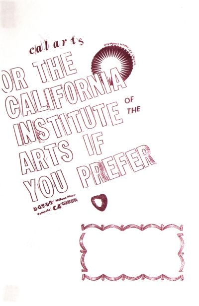 CalArts poster: Ed Fella Farewell Lecture: CalArts (Or The California Institute of the Arts if You Prefer) by 