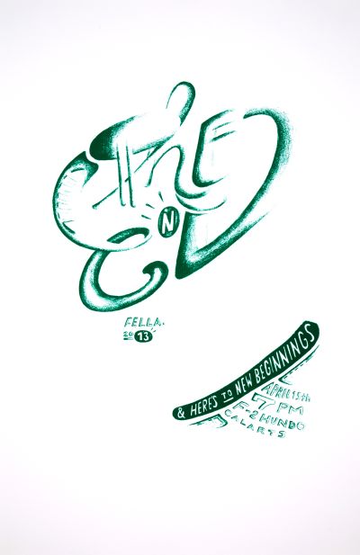 CalArts poster: Ed Fella Farewell Lecture: The End & Here’s to New Beginnings by Piper Hughes 