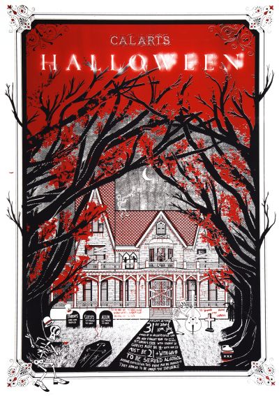 CalArts poster: 2014 CalArts Halloween by Brian Thompsen Jono Freeman 
