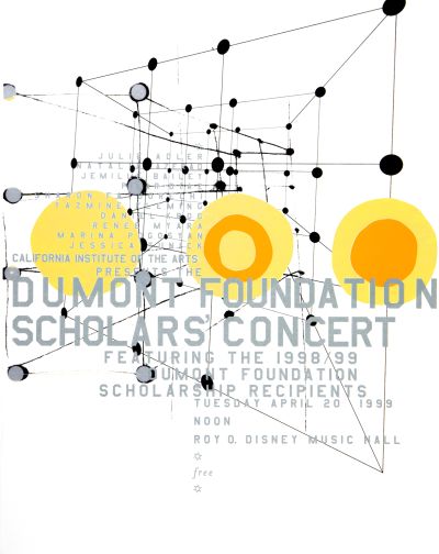 CalArts poster: Dumont Foundation Scholars Concert by Sophie Dobrigkeit 