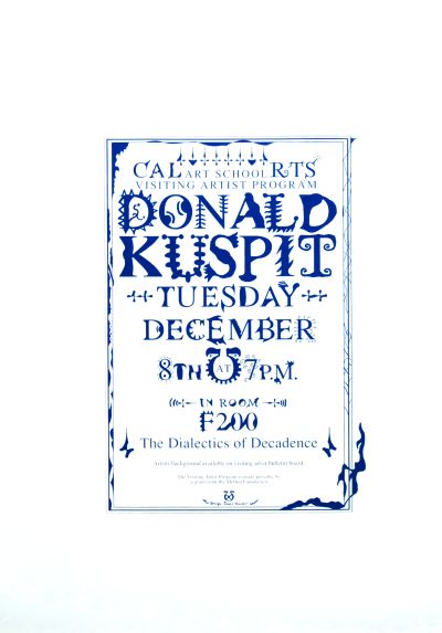 CalArts poster: Donald Kuspit by James Stoecker 