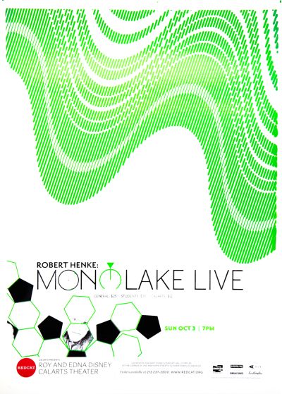 CalArts poster: REDCAT, Robert Henke: Monolake Live by Alejandro Hernandez Phil Shaw 